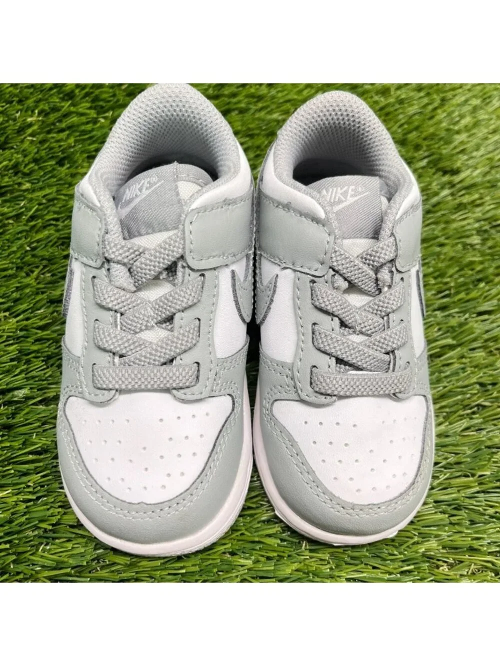 Nike Dunk Low Toddler Size 6C Gray White Athletic Walking Leather Shoes Sneakers